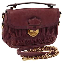 Borsa a Spalla PRADA in Pelle Viola Dorata Auth BD1517