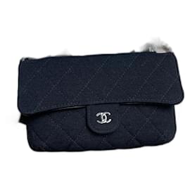 Borsa Chanel nera in cotone