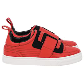 Zapatillas con efecto contorneado Paco Rabanne en cuero rojo