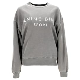 Anine Bing Sport Evan Sweatshirt aus grauer Bio-Baumwolle