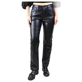 Mother Schwarze Kunstlederjeans - Größe UK 10