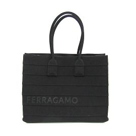 Borsa tote in tela nera Salvatore Ferragamo