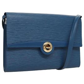 LOUIS VUITTON Epi Pochette Arche Borsa a Spalla Blu M52575 LV Auth KD396