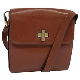Céline Bolsa de Ombro CELINE em Couro Marrom Auth KD516