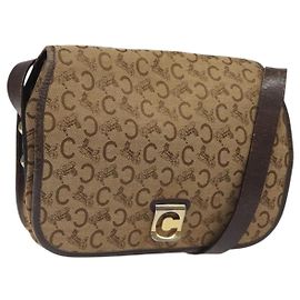 Céline Borsa a Spalla CELINE C Sulky in Tela Marrone Oro Auth bs24045