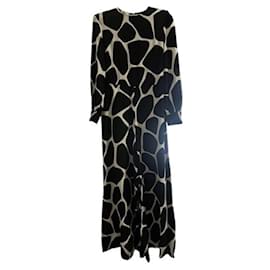 Mono Valentino de seda negro blanco