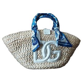 Borsa a mano Dolce & Gabbana Kendra in paglia e pelle