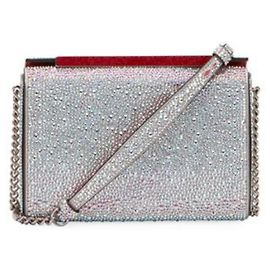 Clutch Vanity Christian Louboutin Argentata Cristalli Swarovski