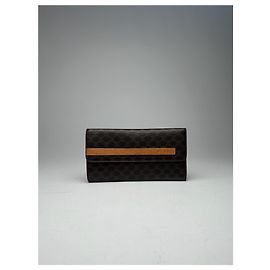 Céline Carteira de couro monograma Triomphe vintage da Celine marrom