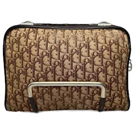 Clutch in tela monogramma vintage Dior marrone