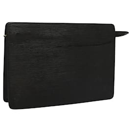 LOUIS VUITTON Epi Pochette Uomo Borsa Clutch Nera M52522 LV Auth 117085