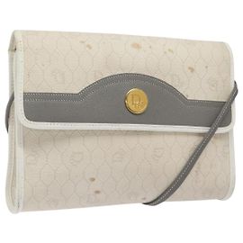 Christian Dior Schultertasche aus PVC in Wabenstruktur Weiß Auth MX224