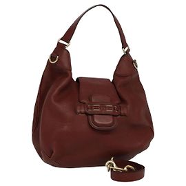 Borsa a Spalla GUCCI in Pelle 2 vie Marrone Oro 296851 Auth ep8453
