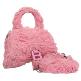 Balenciaga Borsa a mano Hour Glass in lana 2way rosa Auth KD374