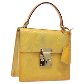 LOUIS VUITTON Monogram Vernis Spring Street Hand Bag Gris M91029 LV Auth ep8537