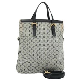 LOUIS VUITTON Borsa Tote Mini Franoise Monogramma 2way Blu M92208 LV Auth KD446