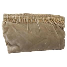 Prada Pochette Velour Beige Auth BD1618
