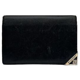 Tarjetero de cuero vintage Givenchy negro