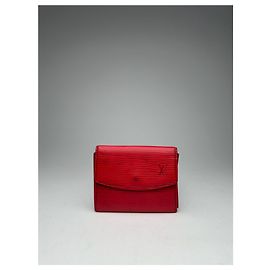 Portacarte vintage in pelle EPI di Louis Vuitton rosso