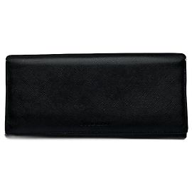 Porta ID de cuero vintage de Burberry negro