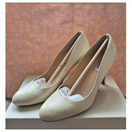 Autre Marque Creme Glitzer-Pumps, Größe 39, L.K. BENNETT
