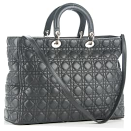 Christian Dior Lady Dior Tote Shopping in Agnello Grigio