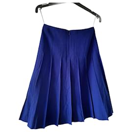Hermès Plisierter Wollrock Blau