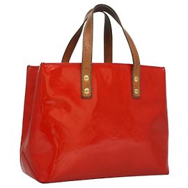 LOUIS VUITTON Monogram Vernis Reade PM Handtasche Rot M91088 LV Auth BA1023
