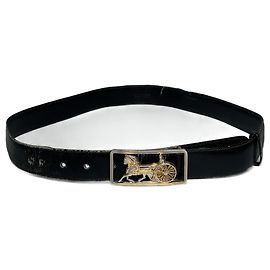 Céline Cinturón de cuero vintage Celine París negro