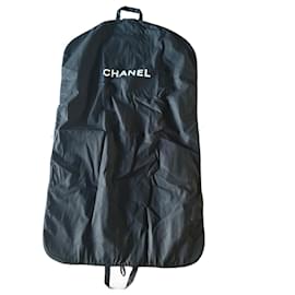 Chanel Kleidersack aus Baumwolle Schwarz Weiß