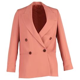 Acne Studios Double-Breasted Blazer in Coral Wool