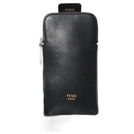 FENDI TPU FF Vitello Grace Cell Phone Belt Pouch Black