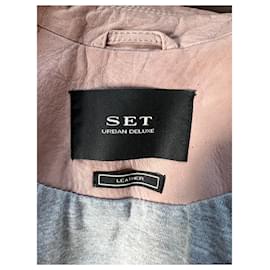 Chaqueta de moto de cuero Set Urban Deluxe Rosa