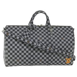 LOUIS VUITTON Keepall Bandouliere 50 Boston Damier Distorted N50028 Auth yk9432S