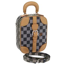 LOUIS VUITTON Borsa a mano verticale Damier Versette Bianco Nero N60273 Auth ar11067S