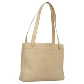 CHANEL COCO Borsa a Spalla Mark in Pelle di Pecora Beige Oro CC Auth BA1376