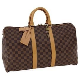 LOUIS VUITTON Borsa Boston Keepall 45 Damier Ebene Auth LV 26495S - Louis Vuitton