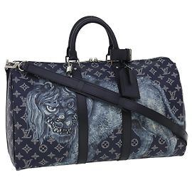 LOUIS VUITTON Monogram savanna Keepall Bandouliere 45 Boston M54129 Auth 33473S