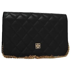 Ketten-Schultertasche aus schwarzem Leder Auth bs20851 - Givenchy