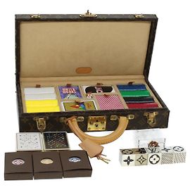 LOUIS VUITTON Monogram Casino Case Cartas de Jogo Cubo Jogo Dados SPO Auth 41140S