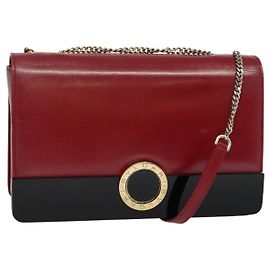 Bulgari Borsa a spalla in pelle BVLGARI catena rossa Auth 117840