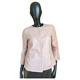 Weekend Max Mara Lederjacke in Rosa Lammleder