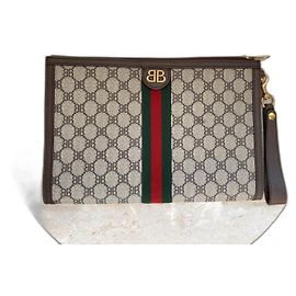 Clutch Gucci x Balenciaga Hackers Project Monogram Marrón