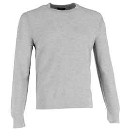 Theory Rundhals-Pullover aus grauer Baumwolle