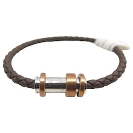 NEUES MONTBLANC M61026 BRAUNES GEWEBTES LEDERARMBAND 19CM