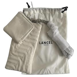 Lancel Midi-Minuit Pochette Telefono in Pelle Trapuntata Bianca