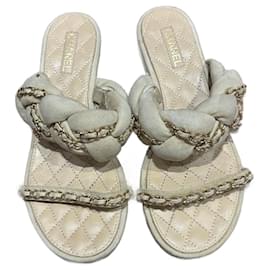 Mule Chanel in scamosciato beige 37