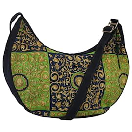 VERSACE Schultertasche aus Canvas Grün Auth 118063 - Versace
