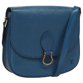 LOUIS VUITTON Epi Saint Cloud GM Schultertasche Toledo Blau M52195 LV Auth 117532