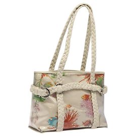 Borsa a Spalla Salvatore Ferragamo Vinile Bianco Auth bs24291